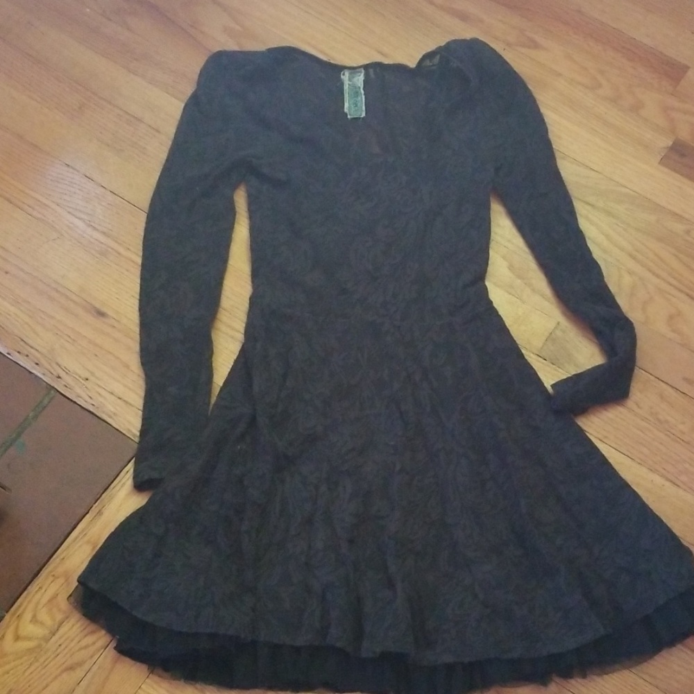 Free People Black Lace mini dress